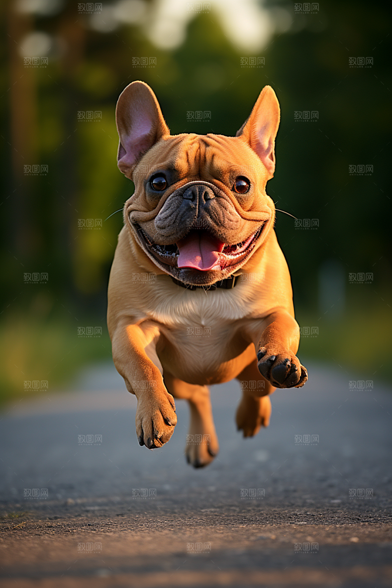 法国斗牛犬牧牛犬自然摄影图
