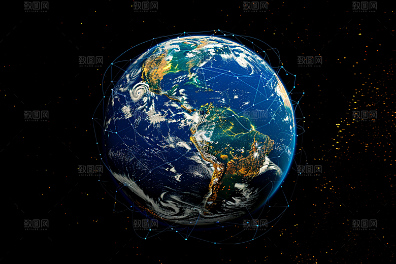 发光地球宇宙科技感素材