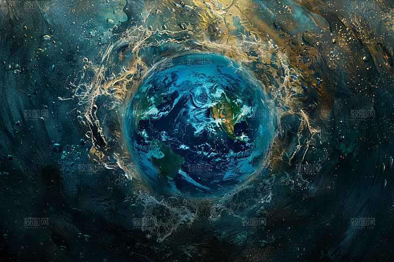 发光地球宇宙科幻素材