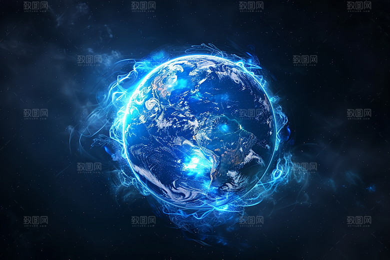 发光地球光效科技感素材