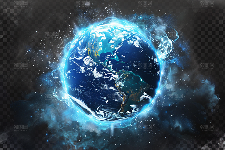 发光地球科技感星球素材