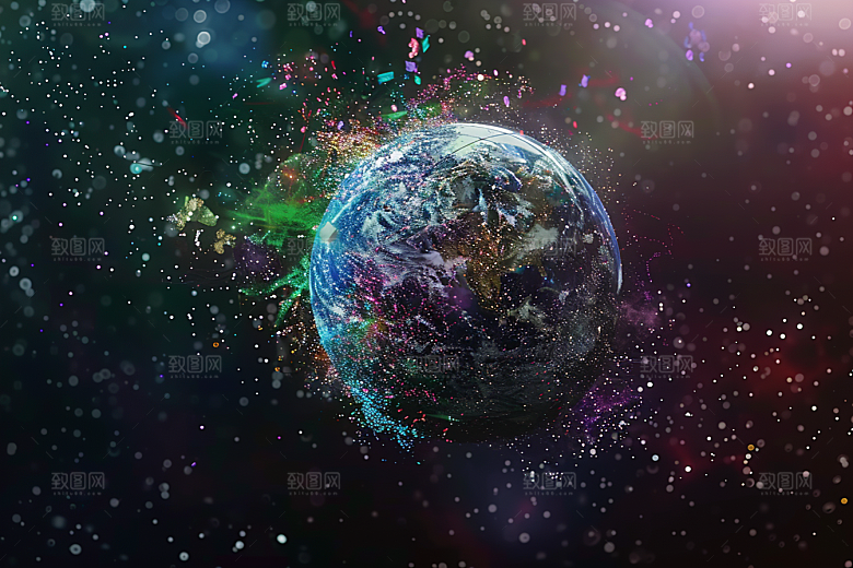 发光地球特效宇宙素材