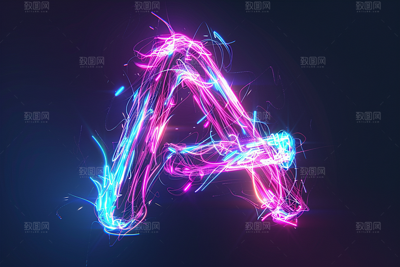 霓虹发光字艳丽立体字