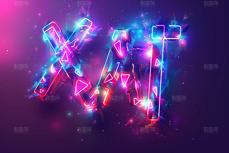 霓虹灯牌3D光效发光字