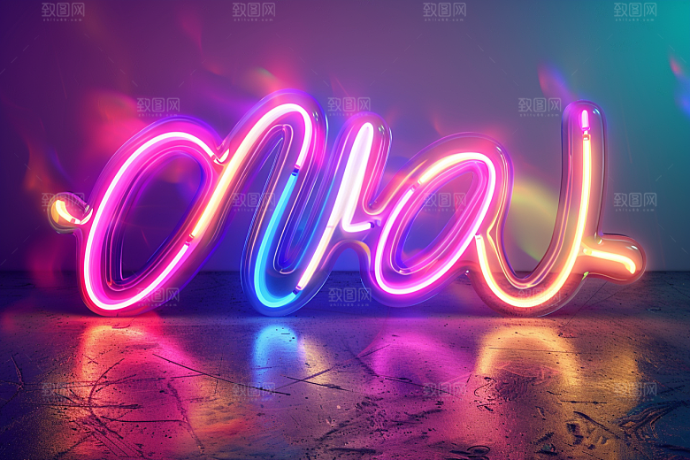 霓虹灯牌高清3D发光字