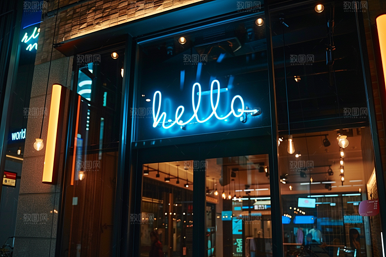 霓虹灯牌赛博朋克酒吧发光字