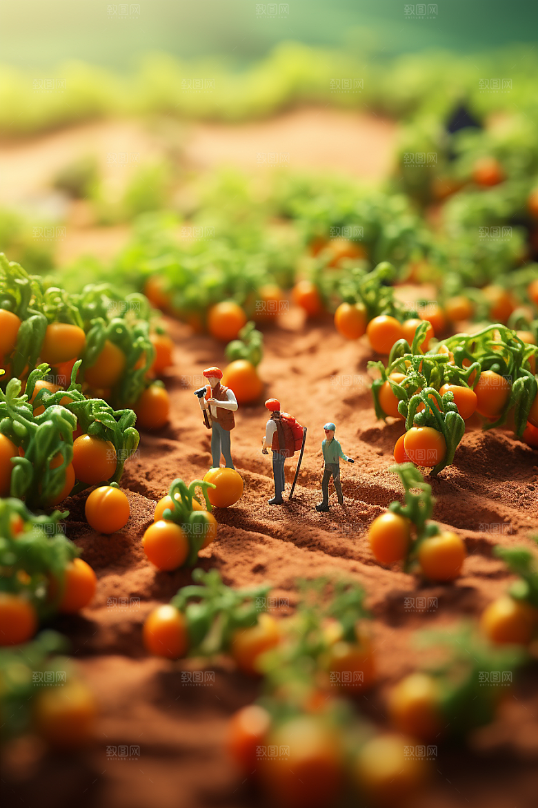 番茄3D种植微距小人