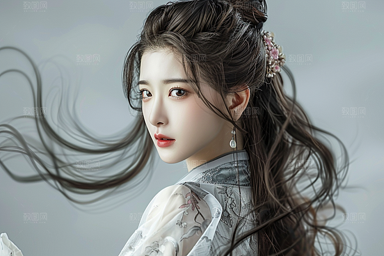 妆造发型人物美妆摄影图