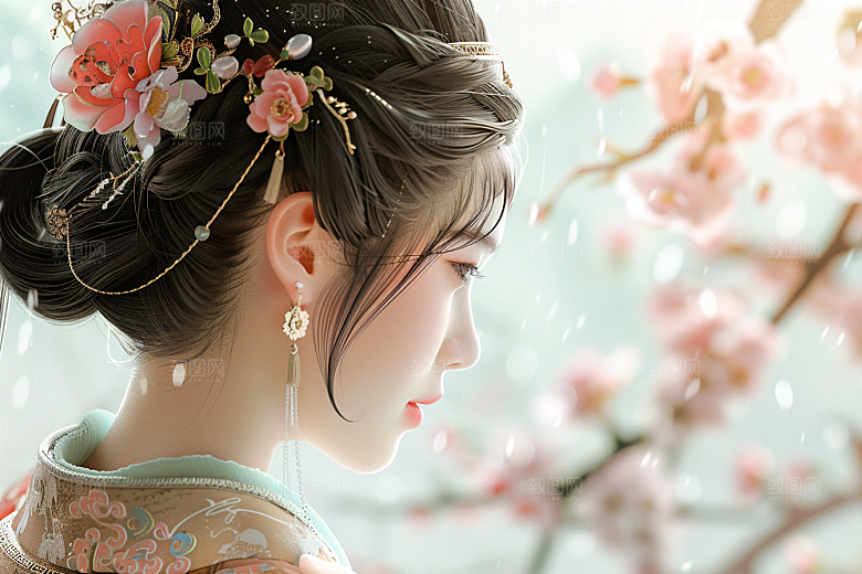 妆造发型人物写真摄影图