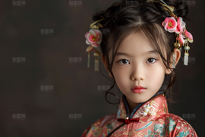妆造发型人物唯美摄影图