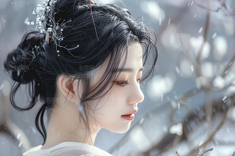 妆造发型唯美人物摄影图