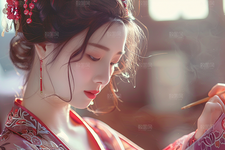 妆造发型艺术发型写真摄影图