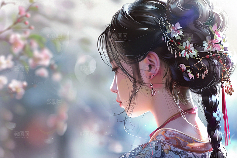 妆造发型艺术发型彩妆摄影图