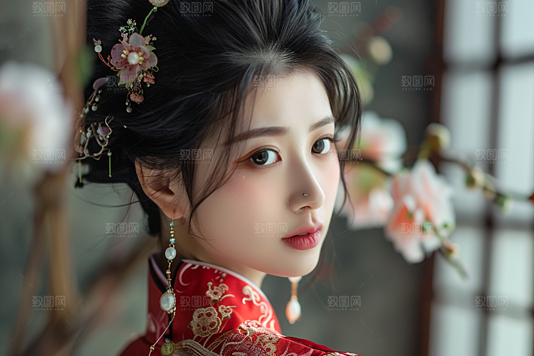 妆造发型美妆艺术发型摄影图