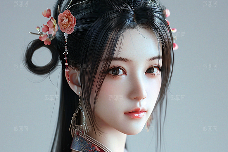 妆造发型彩妆高清摄影图