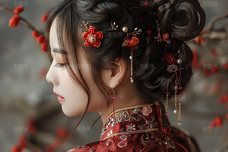 妆造发型艺术发型写真摄影图