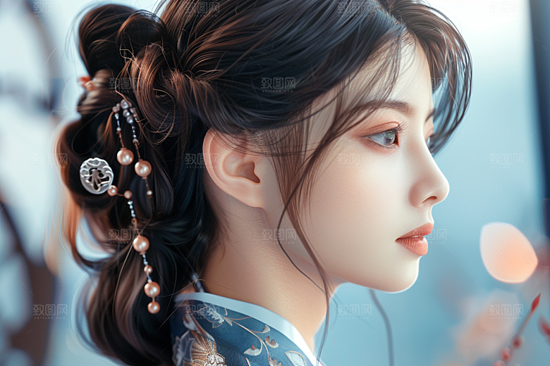 妆造发型人物彩妆摄影图