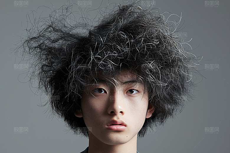 妆造发型人物艺术发型摄影图