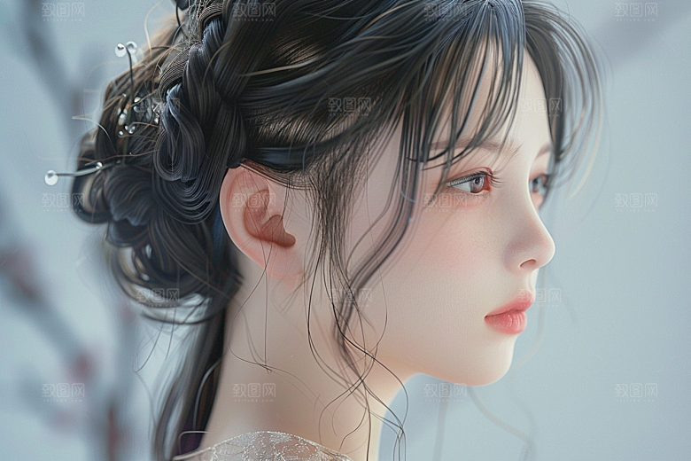 妆造发型美妆造型高清摄影图
