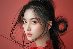 妆造发型写真艺术发型摄影图