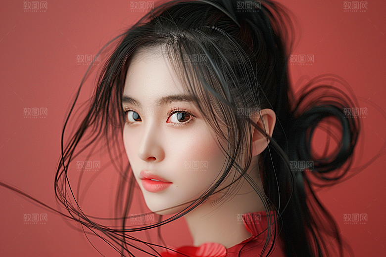 妆造发型写真艺术发型摄影图