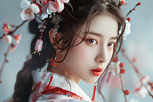 妆造发型唯美肖像摄影图