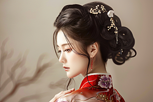 妆造发型彩妆艺术发型摄影图