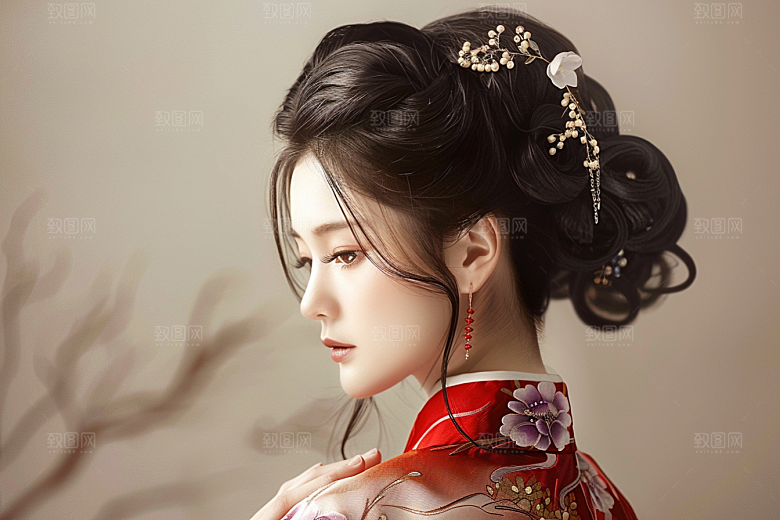 妆造发型彩妆艺术发型摄影图