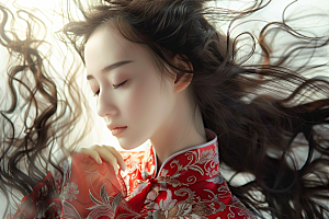 妆造发型美妆造型唯美摄影图