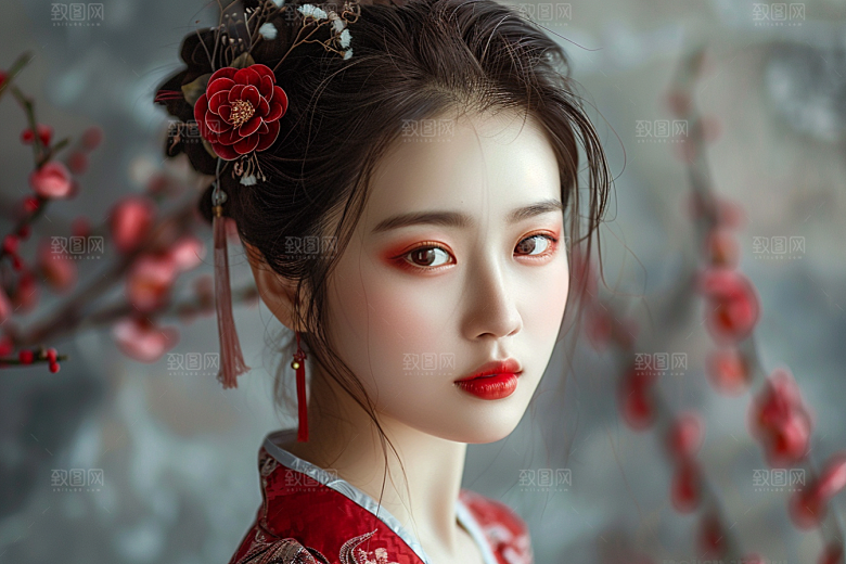 妆造发型人物唯美摄影图