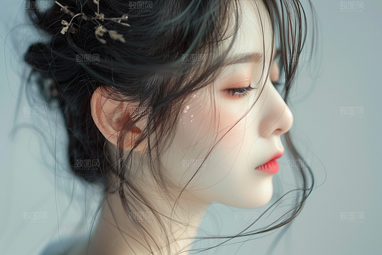 妆造发型美妆造型唯美摄影图