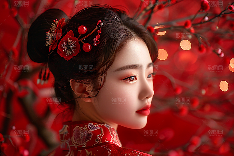 妆造发型艺术发型唯美摄影图