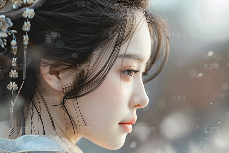 妆造发型唯美美妆摄影图