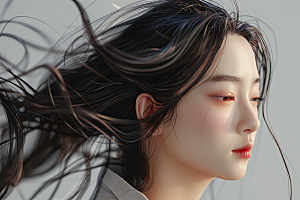 妆造发型人物美妆造型摄影图