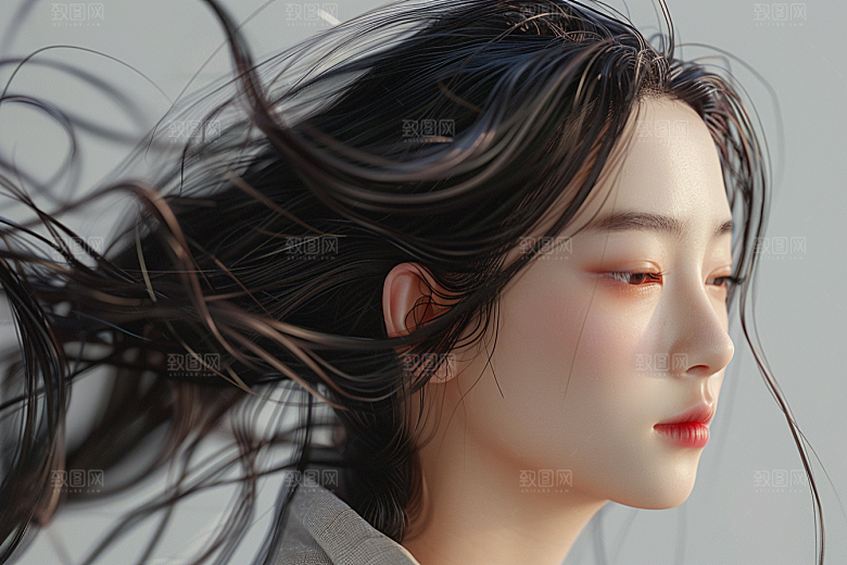 妆造发型人物美妆造型摄影图