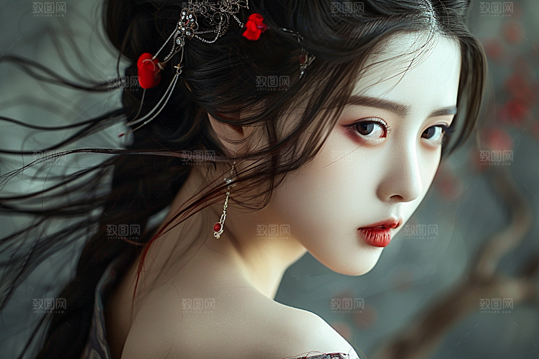 妆造发型彩妆美妆摄影图