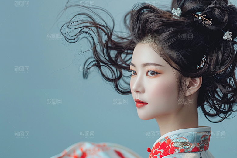 妆造发型美妆造型写真摄影图