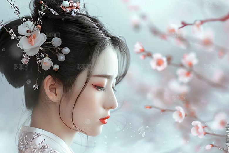 妆造发型人物写真摄影图