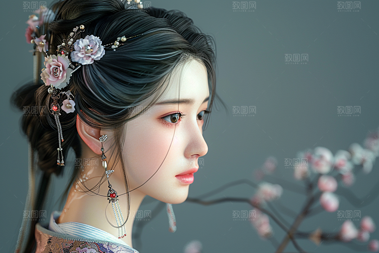 妆造发型艺术高清摄影图