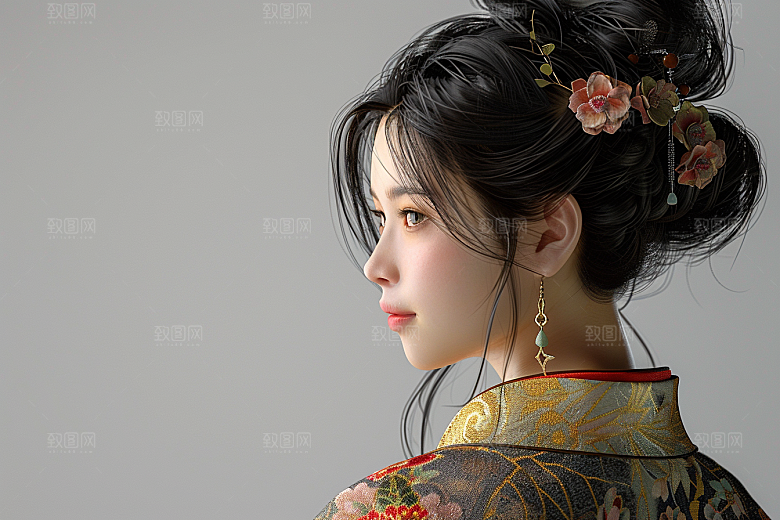 妆造发型美妆造型写真摄影图