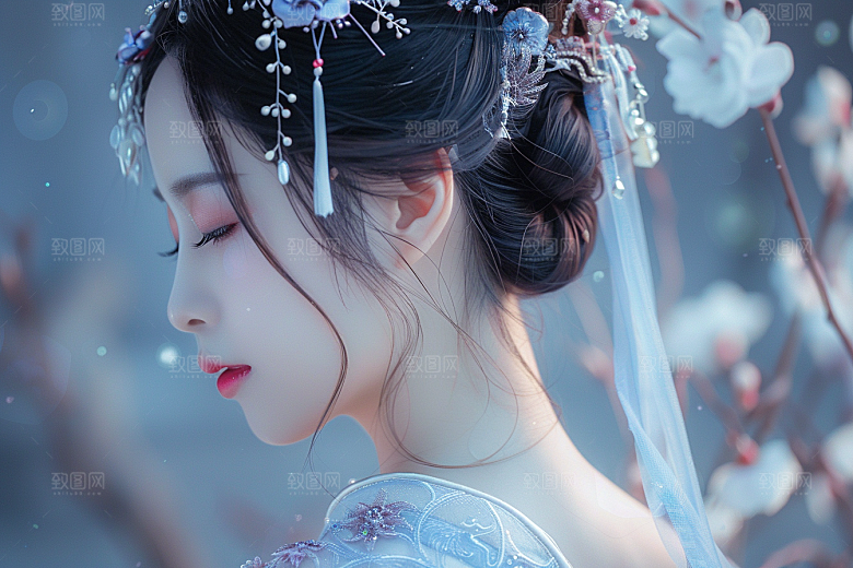 妆造发型艺术发型高清摄影图