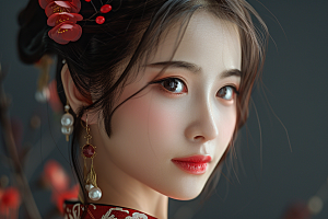 妆造发型肖像艺术摄影图