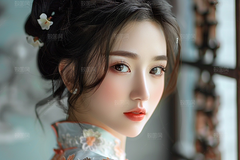 妆造发型美妆造型写真摄影图