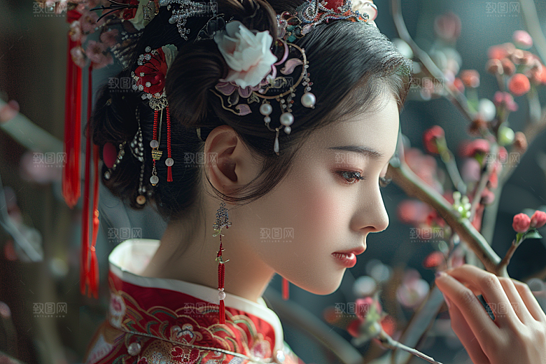 妆造发型人物写真摄影图
