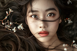 妆造发型人物唯美摄影图