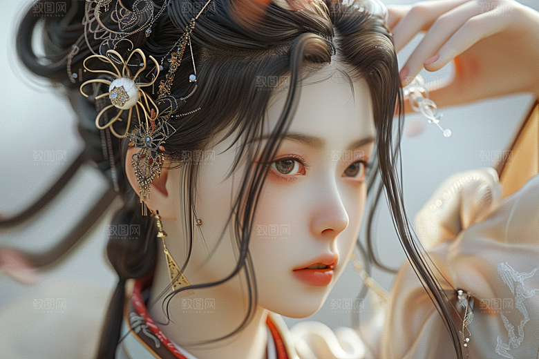 妆造发型唯美美妆摄影图