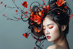 妆造发型美妆写真摄影图