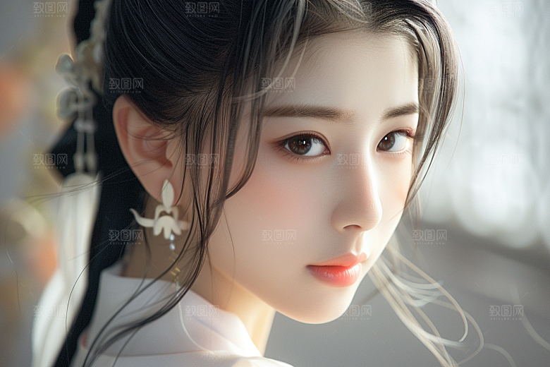 妆造发型唯美高清摄影图