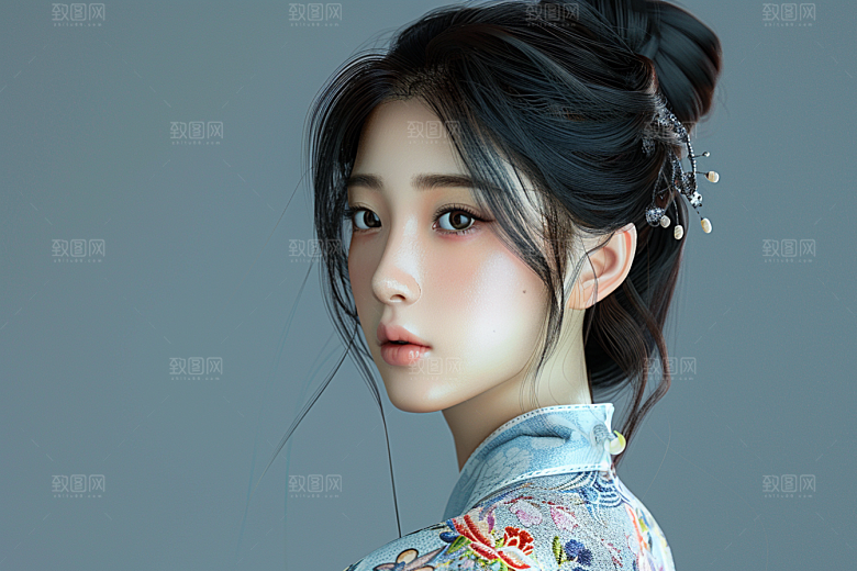 妆造发型肖像艺术摄影图