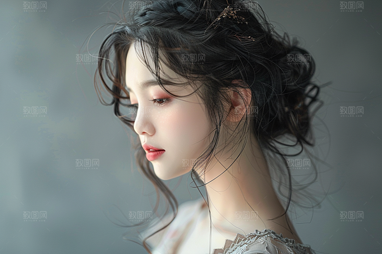 妆造发型人物艺术摄影图